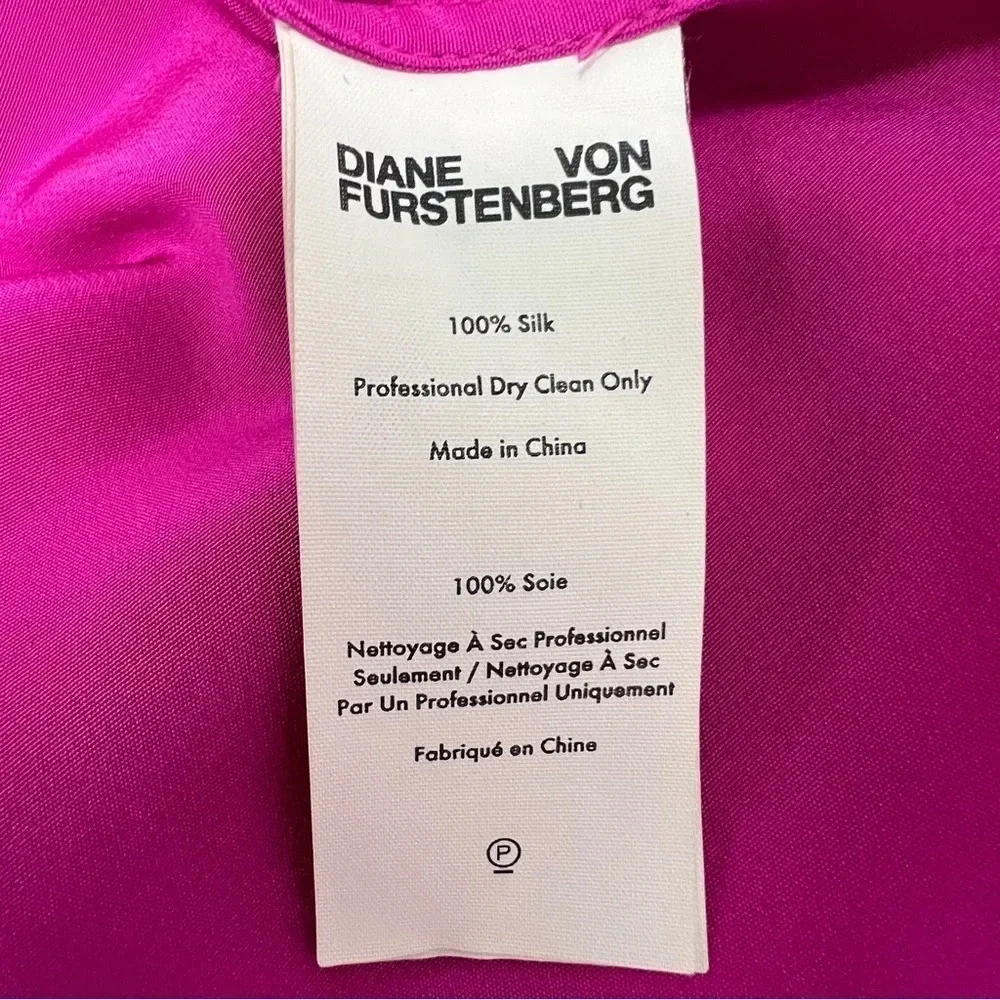 Diane von furstenberg DVF Ribbon Silk Swing Pleated Shift Pink Dress Chic Size 0 - Picture 10 of 12